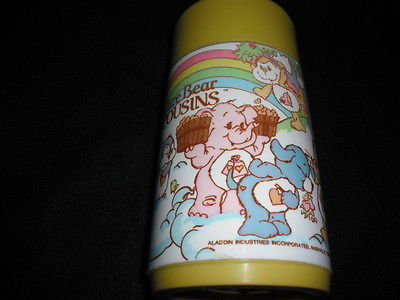 Nice Vintage 1985 Yellow Care Bear Cousins Thermos for Lunch Box , Care Bears