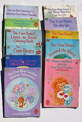 Vintage Care Bear Lot of 11 Coloring Books 1984-1985