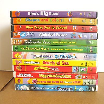 Lot of 12 Childrens DVDs - Blues Clues Hello Kitty Care Bears Berenstain Bears +