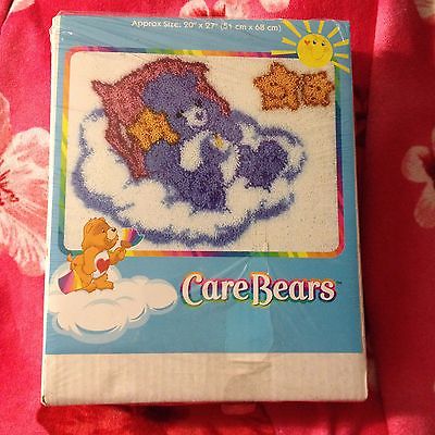 new CARE BEARS Bedtime Bear On Cloud LATCH HOOK RUG KIT #39001 Carebears 20 X 27