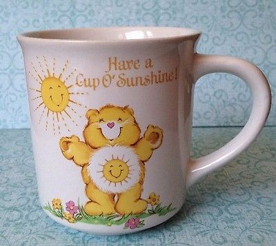Vintage Care Bear Coffee Mug - Stoneware - American Greetings Cup - Funshine