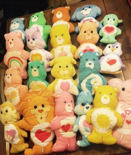 20 Vintage 1980s Care Bears & Cousins Plush Stuffed Pillow Pals Collection Lot