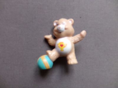 Vintage 1985 CARE BEAR Miniature PVC Figure Champ Bear  Soccer Ball