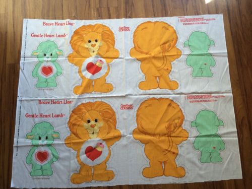 Vintage 1998 Care Bears Fabric Sew Stuff Pillows Pattern 4 Pillows Lion Lamb