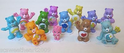 NEW!! CARE BEARS Lot of 12 Cupcake Cake Toppers PVC Figure Play Set Toys 