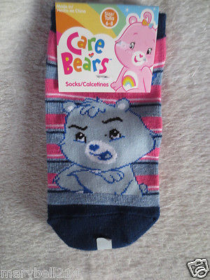 Care Bears Girl Ankle Socks Size 6-8 Multi color Striped New Free shipping