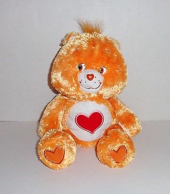 Care Bears Plush Tenderheart Bear Orange Silky Fur Floppy Style 12
