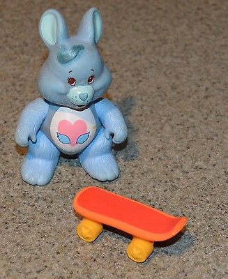 Vintage  PVC 1980's Care Bear cousin Swiftheart Rabbit with skateboard