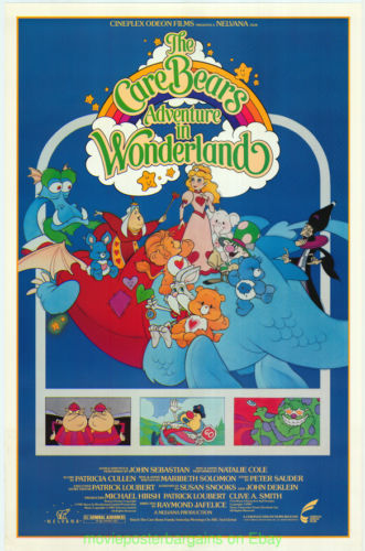 THE CARE BEARS ADVENTURE IN WONDERLAND MOVIE POSTER Orig.SS 27x40 ANIMATION 1987