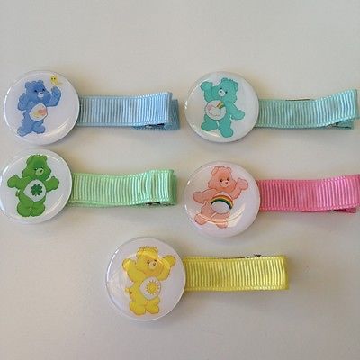 CARE BEARS 5 Pack Boutique Girls Lined Hair Clip Party Favors