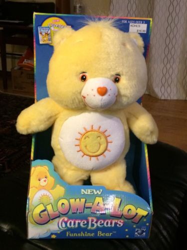 NIB New Glow-A-Lot Care Bear Funshine Bear Glows In The Dark Brand New 