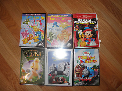 LOT OF KIDS DVDs CARE BEARS THOMAS & FRIENDS TINKERBELL DISNEY MICKEY & PALS