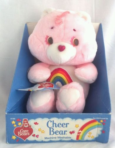 Vintage Care Bears CHEER BEAR Plush Teddy Bear 1984 Kenner