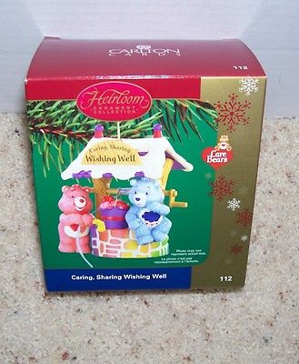 CARE BEARS CARING, SHARING WISHING WELL CHRISTMAS ORNAMENT CARLTON CARDS IN BOX 