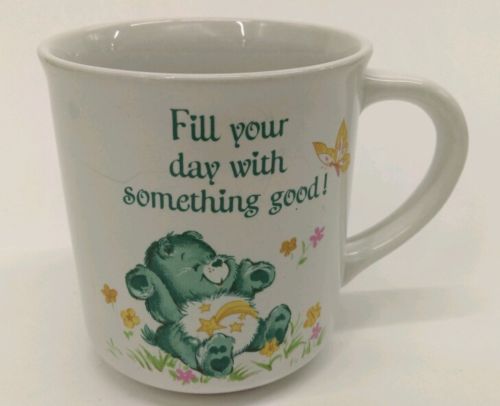Vtg 1983 Care Bears WISH BEAR "Fill Your Day With Something Good" coffee mug cup