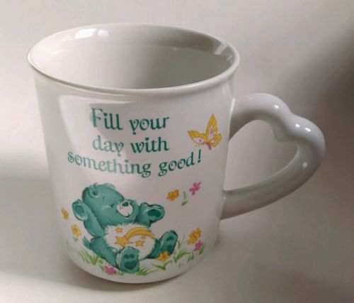  Vtg. 1983 Care Bears WISH BEAR coffee tea mug cup w/ Heart Shaped Handle!