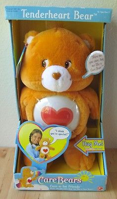NEW 2002 Care Bears Tenderheart Orange Talking Light Up Hug Bear Plush 13
