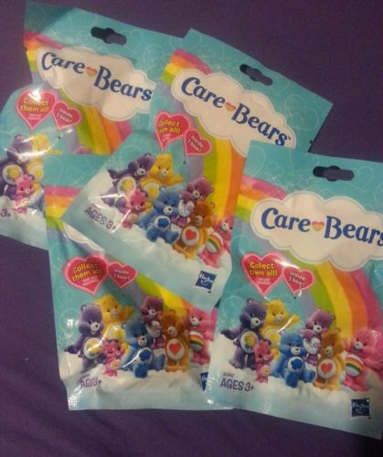 Lot of 4 Care Bear blind bag figure new in bag 2012 good luck cheer wish harmony