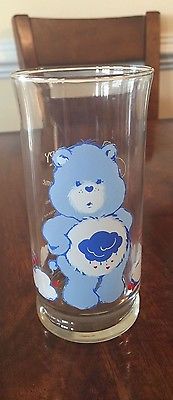 1983 Vintage Care Bears Limited Edition Pizza Hut Drinking Glass Grumpy Bear