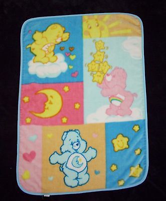 Care Bears Plush Baby Toddler Throw Blanket Hearts Stars Moon Cheer Bed Time