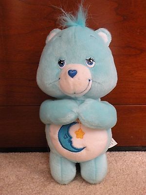 Care Bear Talking Bedtime 2003 Pray Prayer  Blue Moon Star plush stuffed 10