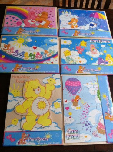 Lot Of 6 Care Bears Wooden Jigsaw Puzzles All Different