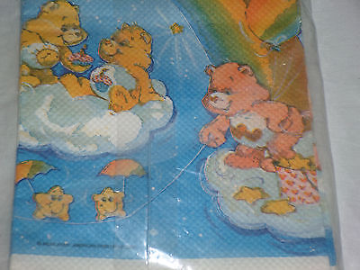 Vintage American Greetings Care Bears Birthday Paper Tablecloth 54' x 96"