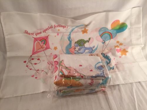 VTG Care Bears Full Sheet Set Includes Flat, Fitted, And 2 Pillow Cases