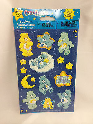 2005 Care Bears Glow in the Dark Stickers 4 Sheets Sweet Dreams