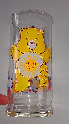 Care Bears Funshine Bear Glass Cup Vintage 1983 Pizza Hut 80s Feeling Funtastic