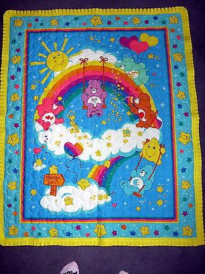 Carebears Pre-Quilted Nursery Handmade Wall Hanging or Baby Quilt  36 x 45 New