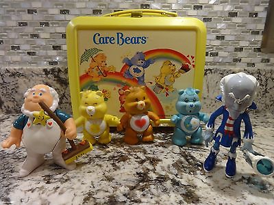 Vintage CARE BEAR SET-Lunchbox,3 Bears,Cloud Keeper Professor Cold Heart Figures