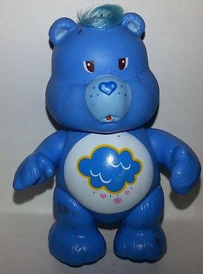 Vintage Grumpy Bear Poseable PVC figure Care Bears 1983 American Greeting Cards