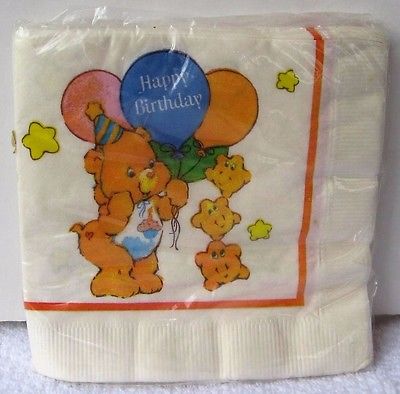 Vintage 1980's Care Bears Happy Birthday Luncheon Napkins Mint in package
