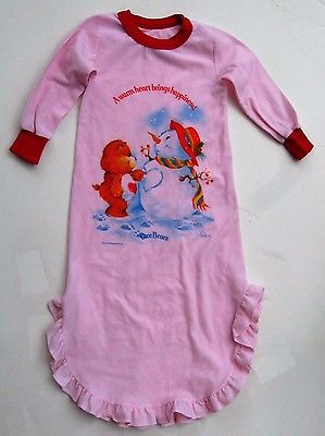 Vintage Care Bears Nightgown Child Size 6 A warm heart brings happiness! 1980's
