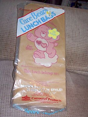 Care Bears Brown Lunch  Bags  Lot of 25 New in Package
