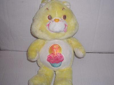 Vintage 1983 Plush Stuffed Care Bears BIRTHDAY Bear Yellow Large 18