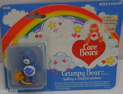 Vtg 1984 Care Bears Grumpy Bear 2" PVC Miniature Figure Kenner 61330 2369