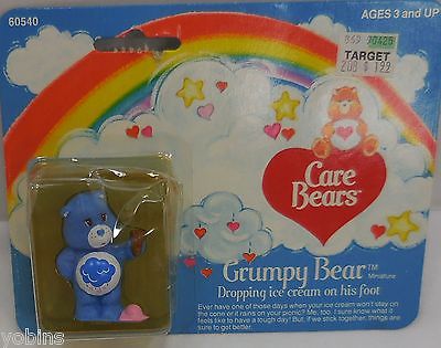 Vtg 1984 Care Bears Grumpy Bear 2" PVC Miniature Figure Kenner 60540 2353