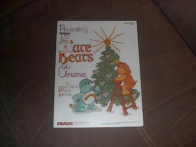 Presenting Care Bears for Christmas in counted cross stitch Paragon 1986