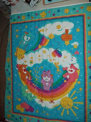 CARE BEARS QUILTED PANEL  -- 44 INCHES BY 36 INCHES