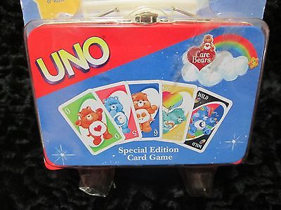 NEW CARE BEARS UNO CARD SET DELUXE COLLECTOR TIN AGES 7 AND UP CARD GAME