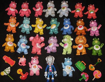 VTG OLD CARE BEARS HUGE LOT POSEABLE PVC TOY CARTOON FIGURES COUSINS KENNER 80's