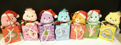 Care Bear Plush Christmas Tree Ornaments In Gift Bags Tenderheart Wish Funshine