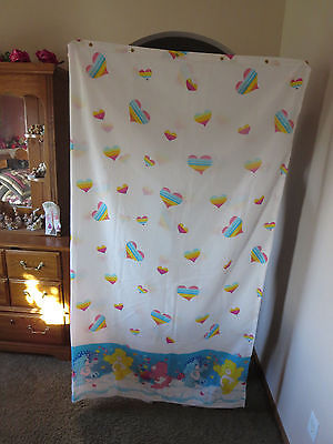 Care Bear Fabric Shower Curtain 80" x 72" 2002 fabric pattern EUC