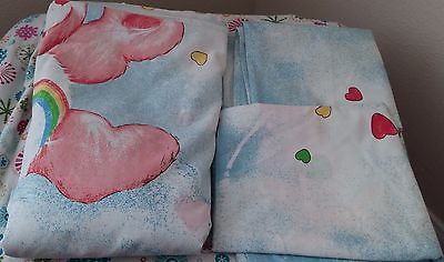 Rare Vintage 1984 Cheer Care Bear Single Bed Duvet Cover + 2 Pillowcases Set WOW