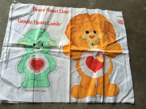VTG 1985 Care Bear Cousins Fabric Sew Stuff Pattern 2 Pillows Lion Lamb American
