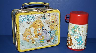 VINTAGE 1985 Metal Care Bear Cousins Lunchbox Lunch Box w Thermos