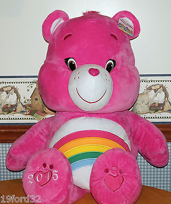 CareBear Cheer Pink Rainbow Care Bear Large Jumbo Stuffed Plush 30