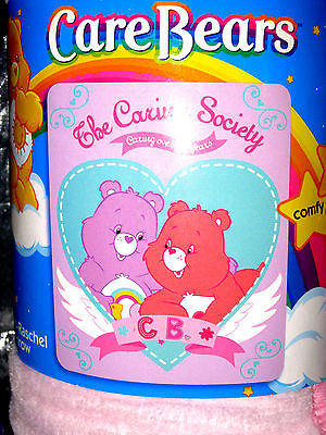 CARE BEAR BLANKET BIG PINK COLORFUL THROW BLANKET 50 X 60 INCHES NEW IN PKG